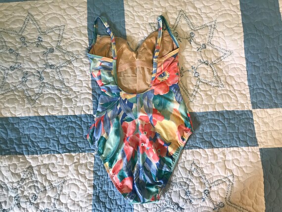 80s One Piece Floral Swimsuit Women’s Vintage Swi… - image 8