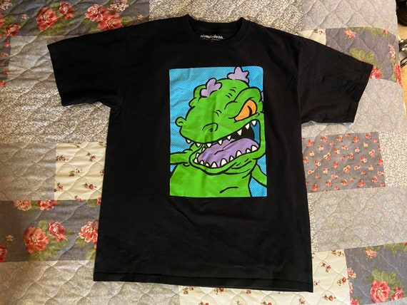 Reptar Shirt Size Large Rugrats Shirt Size Large Vintage Rugrats T shirt Black Vintage Cotton T shirt Nickelodeon Vintage 90s Vintage Shirt Etsy