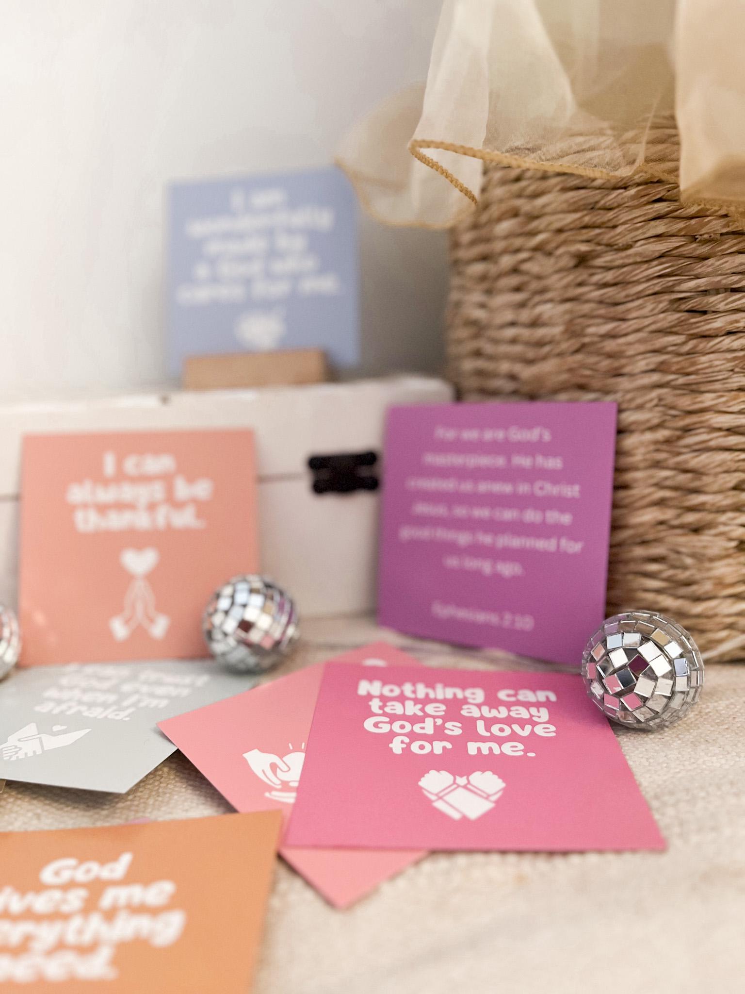 Kids Scripture Affirmation Cards With Wooden Stand: Bible Verse Cards ...