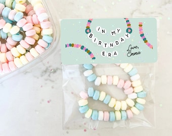 Personalized Birthday Era Favor Kit: Stickers & Bags (Canva Template)