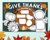 Thanksgiving Coloring Placemats – Kids' Activity Table, Set of 12