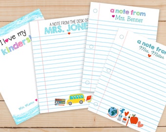 Personalized Teacher Notepad | Custom Teacher Appreciation Gift | Name & Design | Classroom Stationery