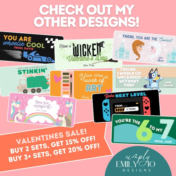 Stranger Things Personalized Valentine Kit, Sticker & Bag Set, Party Favor, Children's Valentine, Set of 24