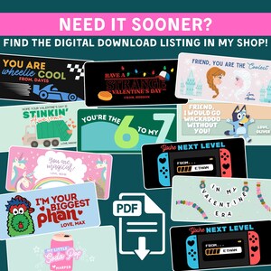 KPop Valentine Stickers and Bags, Personalized Classroom Favors, Set of 24 image 2