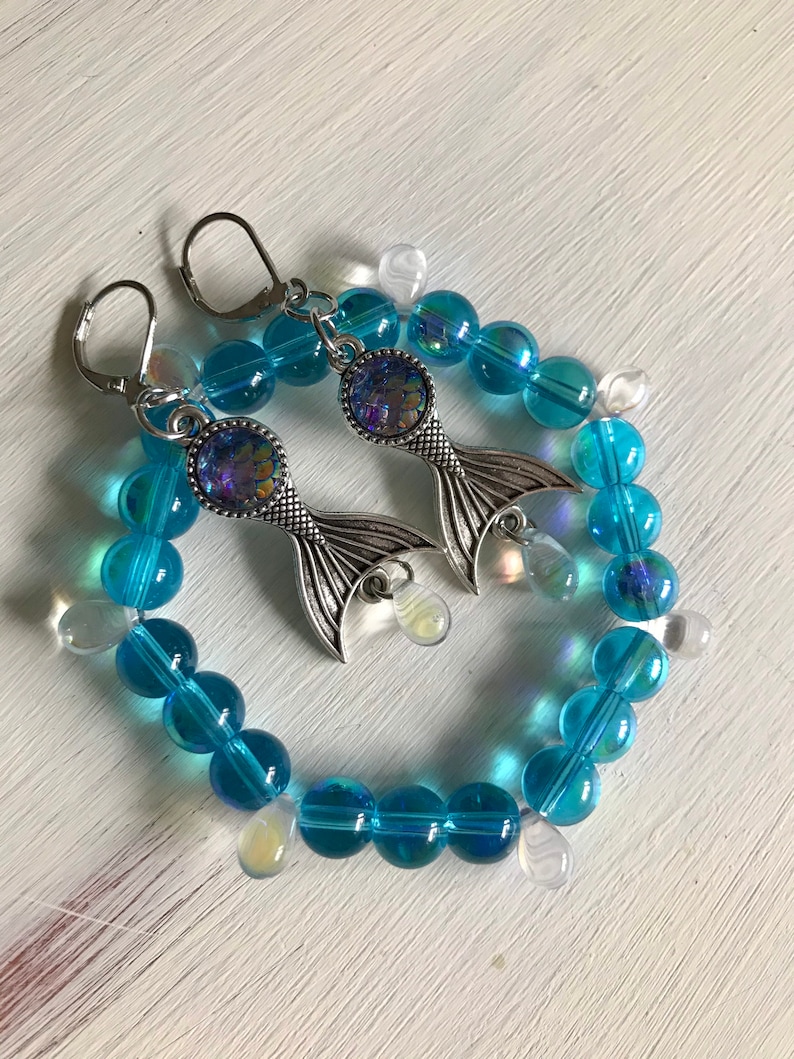 Magical Mermaid Earrings and Bracelet Set  Jewelry Set  image 0