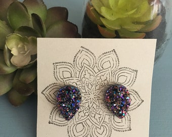 Acrylic jagged stone earrings