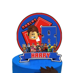 Personalised Roblox Birthday Cake Topper with any name and age - Digital File, Printable