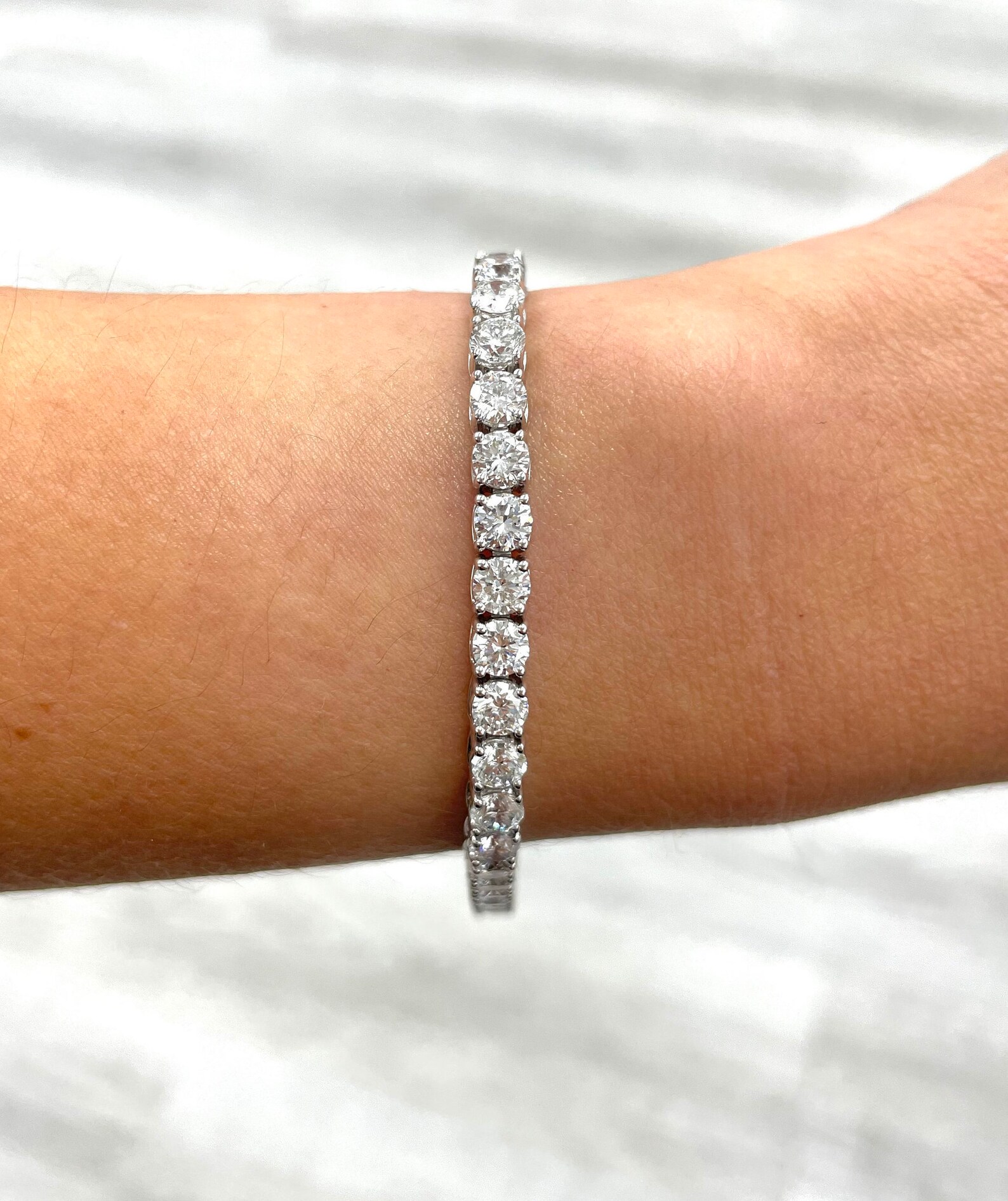 Solid Gold Lab Grown Bracelet Eco Friendly Diamonds 9.88 Etsy