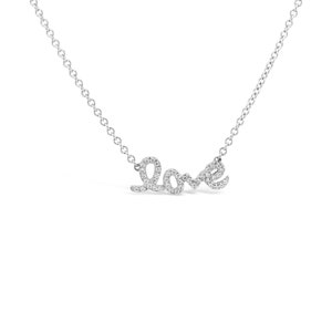 18K White Gold &quot;love&quot; Diamonds Necklace