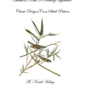 Audubon’s Plate 28 Solitary Flycatcher Cross Stitch Pattern
