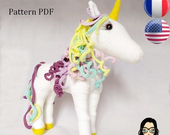 Crochet pattern PDF - Etincelle the unicorn