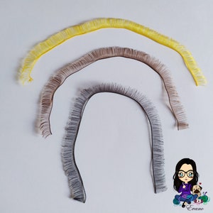 Set of 2 eyelashes for doll black, yellow or brown