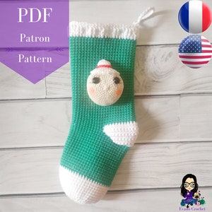 Crochet pattern PDF - Mrs Claus stocking
