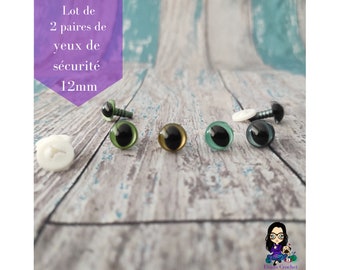 Yeux de sécurité 12mm pupille ovale (lot de 2 paires)