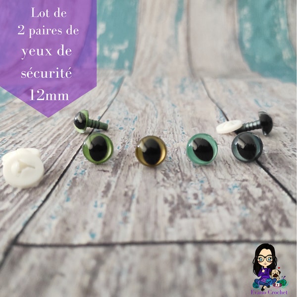 Yeux de sécurité 12mm pupille ovale (lot de 2 paires)