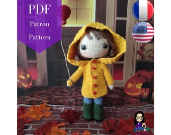 Patron PDF poupée au crochet - Ambre fête Halloween