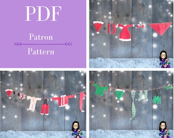 Crochet pattern PDF - Christmas garlands