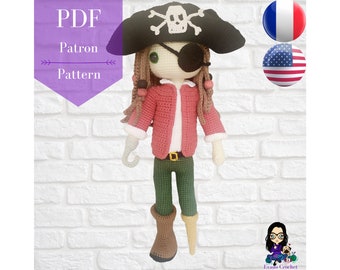 Häkelanleitung für Piratenpuppe PDF - Captain Jack Hook
