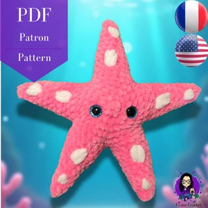 Seestern Häkelanleitung – Amigurumi – PDF Tutorial auf Französisch – Patricia der Seestern