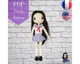Pattern PDF Crochet doll - Kimiko