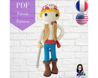Patron PDF poupée crochet - Tom