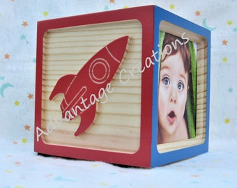Great baby gift wedding keepsake for newborn Hat: 4 alphabet picture frame wood block Available A or other special occasions Z.