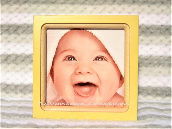 Great baby gift wedding keepsake for newborn Hat: 4 alphabet picture frame wood block Available A or other special occasions Z.