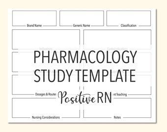 Pharmacology Study Template: Nursing School Medication Sheet (Digital Download)