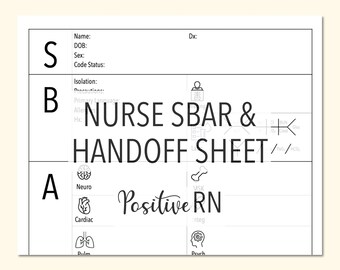 SBAR Nurse Report Sheet: Digital Hand-off Sheet (Printable)
