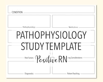 Pathophysiology Study Template: Nursing School Printable (Digital Download)