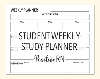 Student Weekly Study Planner: To-Do List Template (Printable Digital Download)