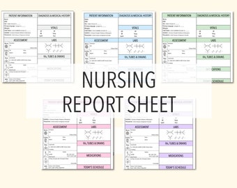 Nurse Brain/Report Sheet - One Patient - Multicolor PDFs