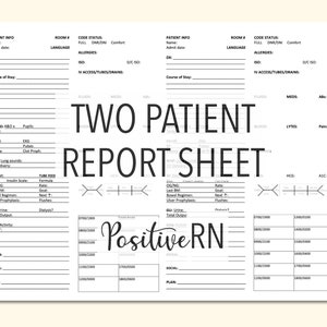 Two Patient Nurse Report Sheet: Med Surg ICU (PDF)