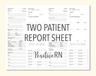 Two Patient Nurse Report Sheet: Med Surg ICU (PDF)