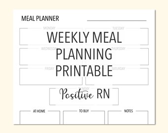 Weekly Meal Planner - Healthy Eating Minimalist - Grocery List