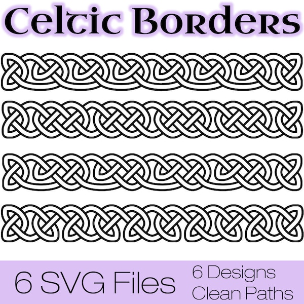 Celtic Borders Knotwork SVG Vector Files - Collection 1 for personal and commercial use