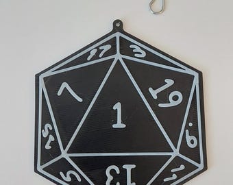 Nat 1 and Nat 20 Funny Flat Ornament STLs