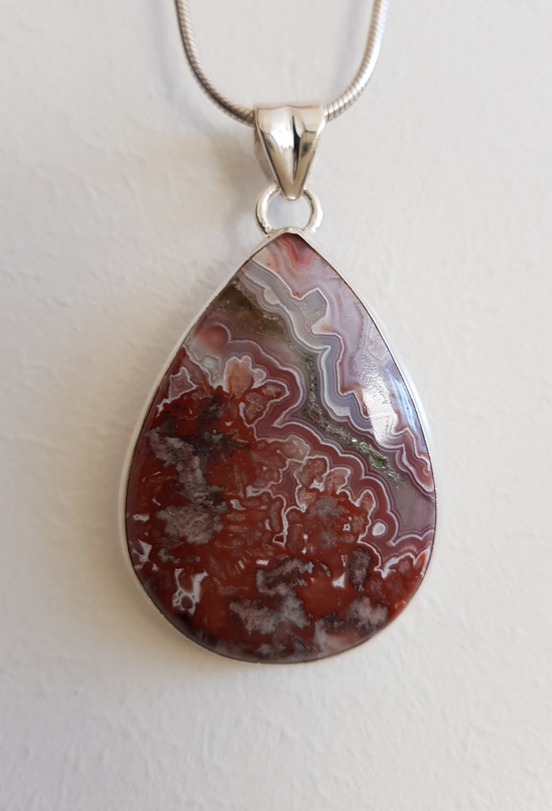 Laguna Lace Agate pendant in sterling silver