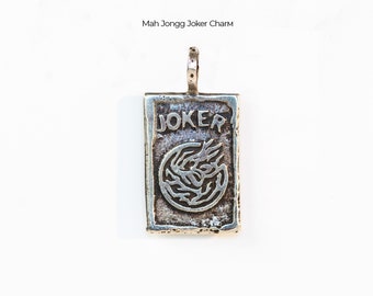 Silver Mah Jongg (Mahjong) Joker Necklace