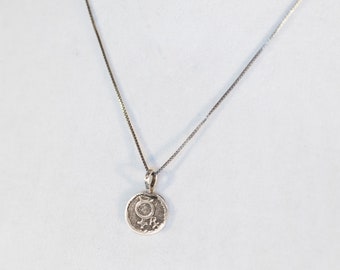 Mercury in Retrograde Coin Charm Necklace - Sterling Silver or Leather