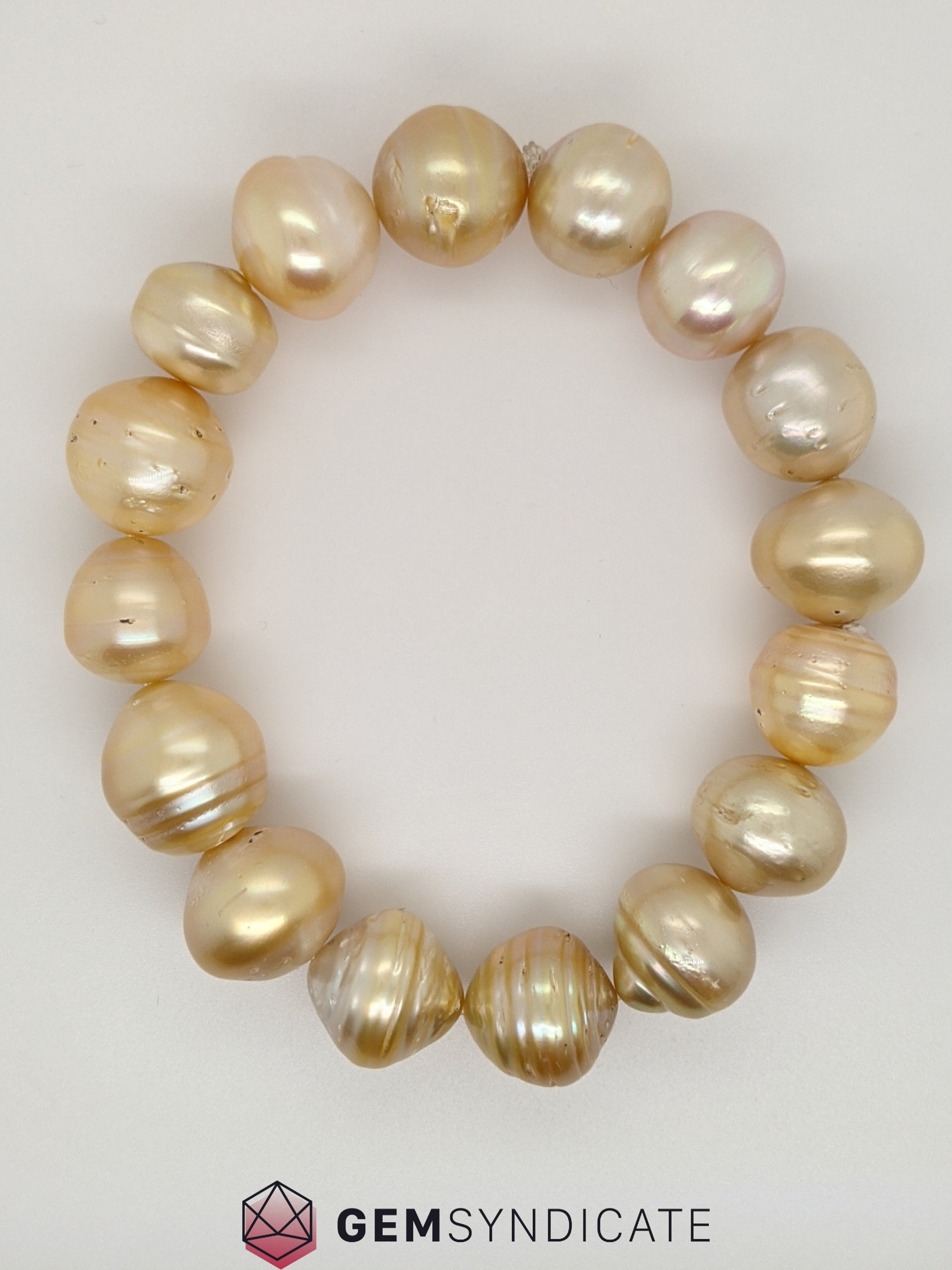 Natural Golden South Sea Baroque Pearl Bracelet Etsy Canada