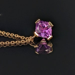 Inspiring Fancy Cut Purple Sapphire Necklace in 14k Yellow Gold