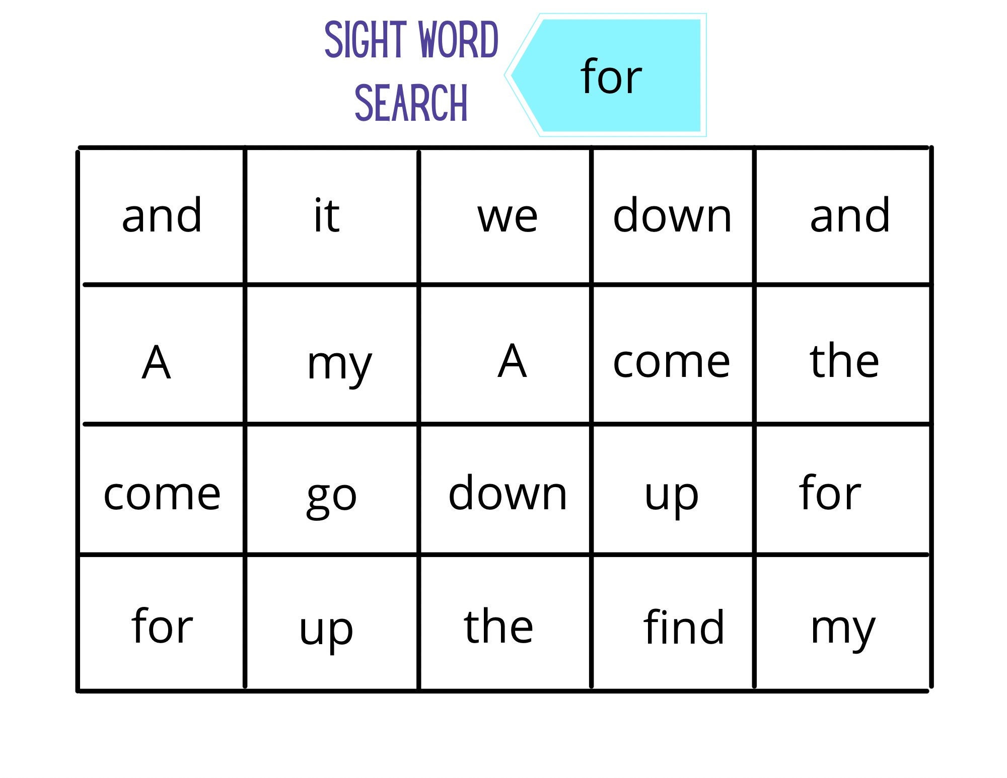 15 printable sight word search worksheet preschool practice etsy
