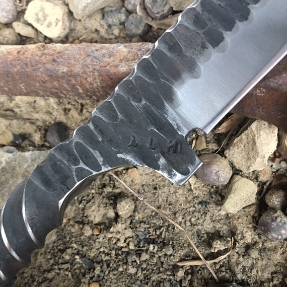 Andy Alm Fossil Drop Point Railroad Spike Knife - Etsy