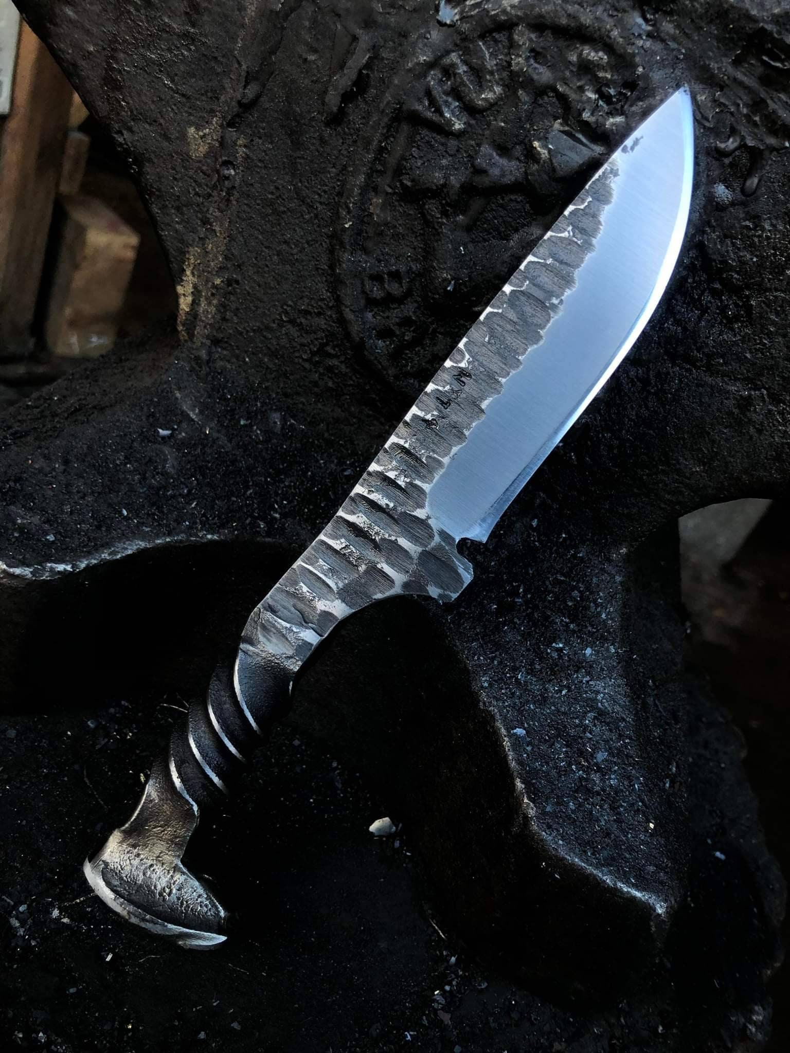 Andy Alm Fossil Drop Point Railroad Spike Knife - Etsy