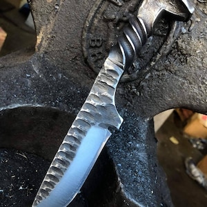 Andy Alm Fossil Drop Point Railroad Spike Knife