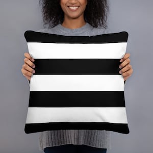Black and White Stripe Classic Accent Pillow for your home decor
