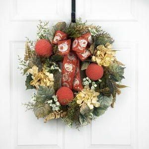 Fall wreath, front door hanger, autumn home decor