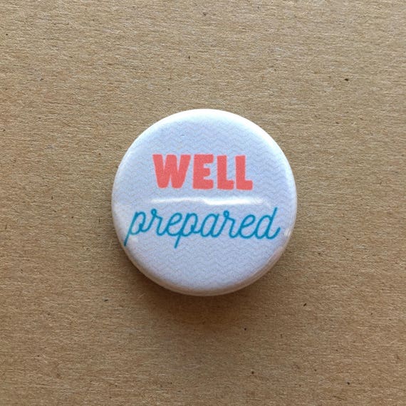 Well Prepared Button Pins Etsy