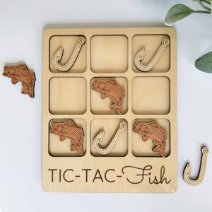 Angeln Tic-Tac-Toe Brettspiel, Geschenk für Fischer, Angelliebhaber